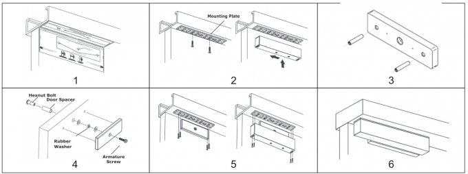 Buzdolabı Kapısı için 600LBS Çift Tutma Kuvveti Elektrikli Manyetik Kilit 6